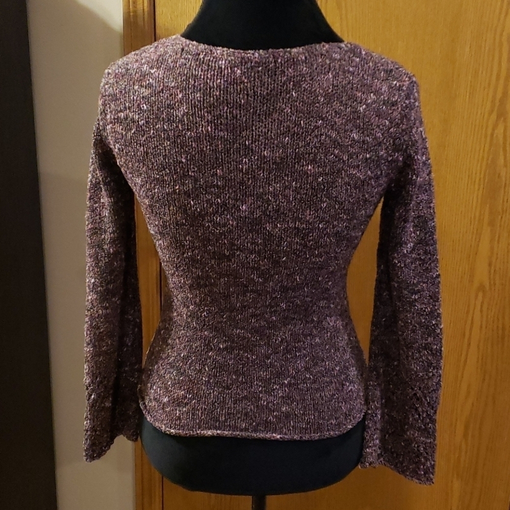 J.jill knit variegated purple crew neck sweater š - Picture 4 of 6